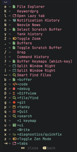 which-key popup menu